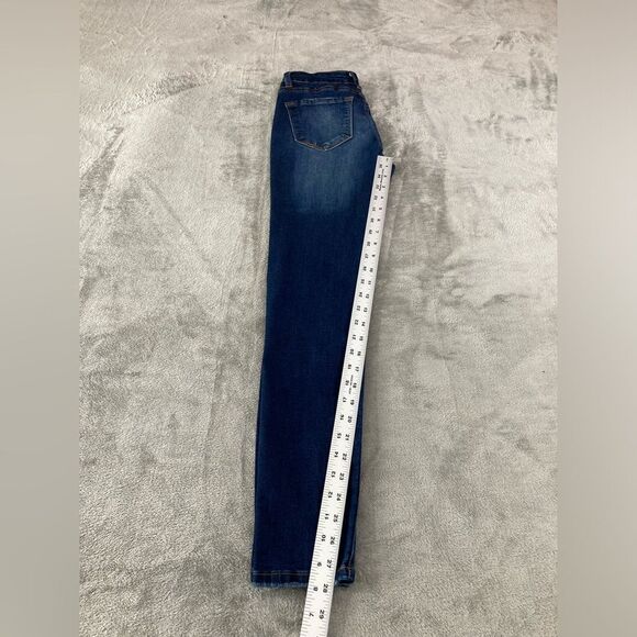 Kancan Jeans Women’s 1/24 Blue Distressed Denim Low Rise Skinny Leg Casual - Picture 10 of 11
